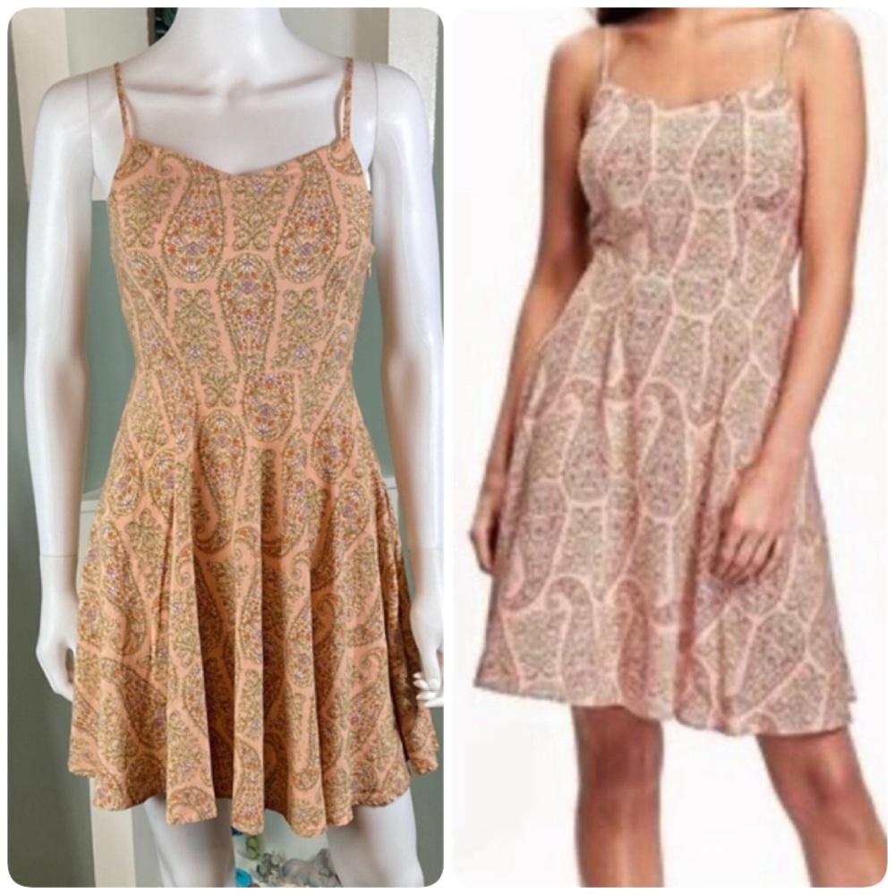 3/$12 Old Navy The Cami Dress Pink Paisley Mini skater Floral Peach XS Sundress